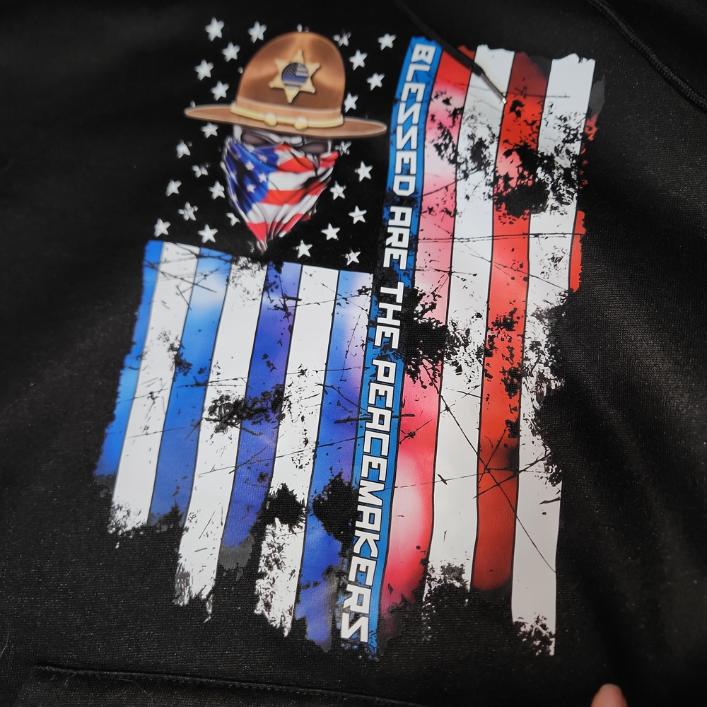 Black Hoodie with Patriotic Design
